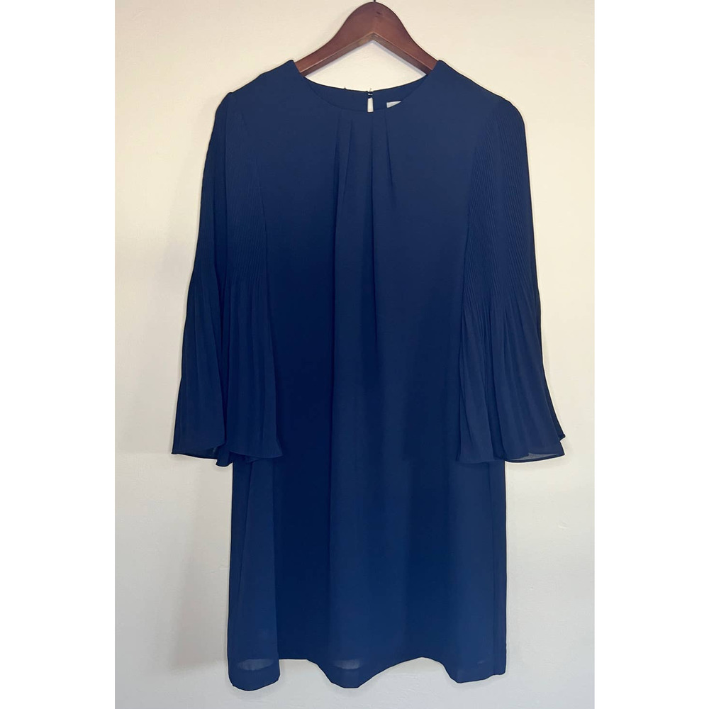 Blue Trumpet-sleeved Dress - Picture 2 of 4